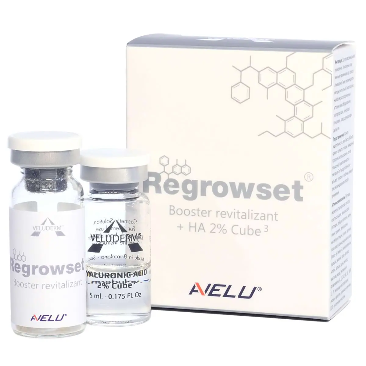 Veluderm (Велюдерм) Regrowset + HA 2% Cube3 (омоложение, отбеливание), 5 мл*2 шт
