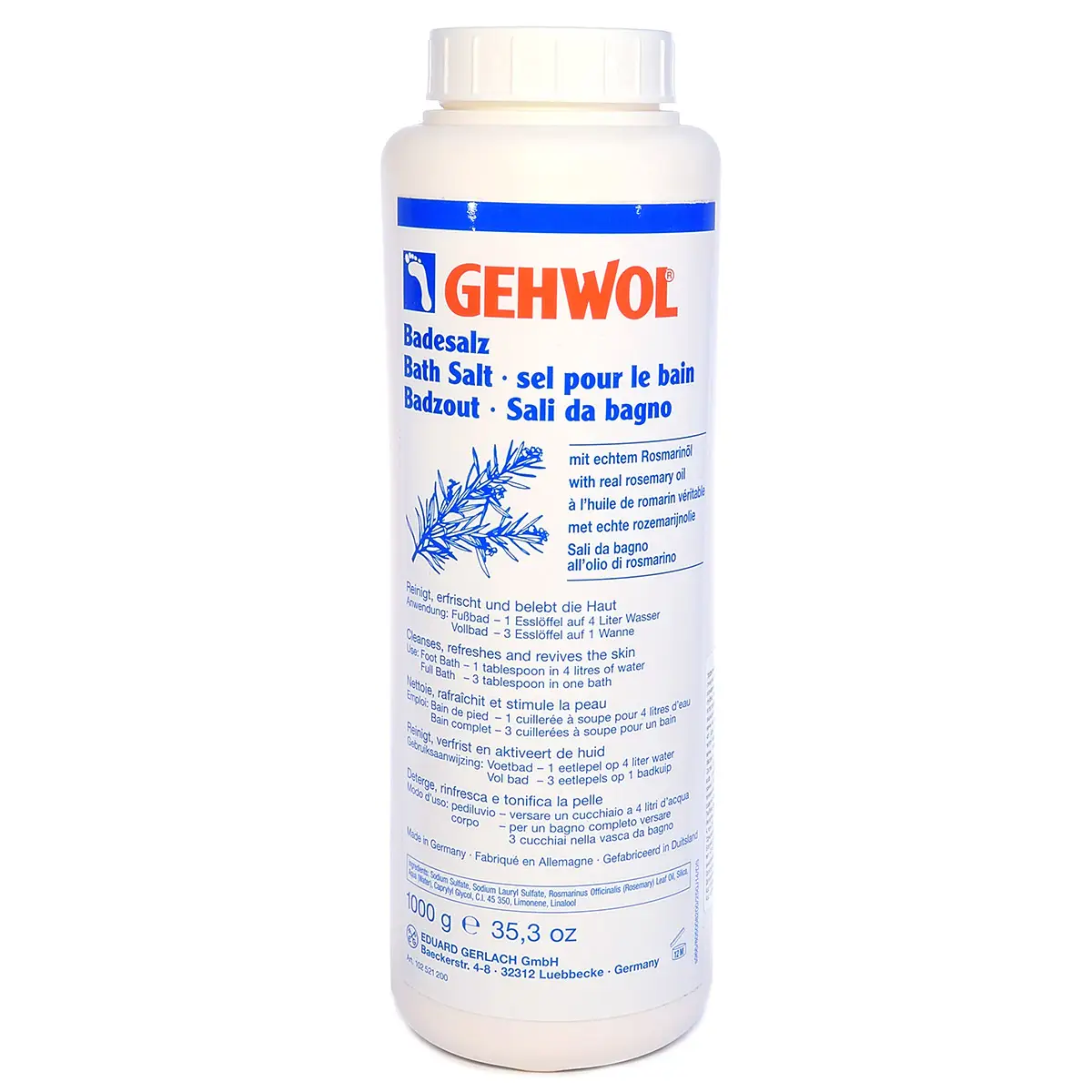 Соль для ванны с розмарином / Bath Salt, Gehwol (Геволь), 1000 гр Соль для ванны с розмарином / Bath Salt, Gehwol (Геволь), 1000 гр