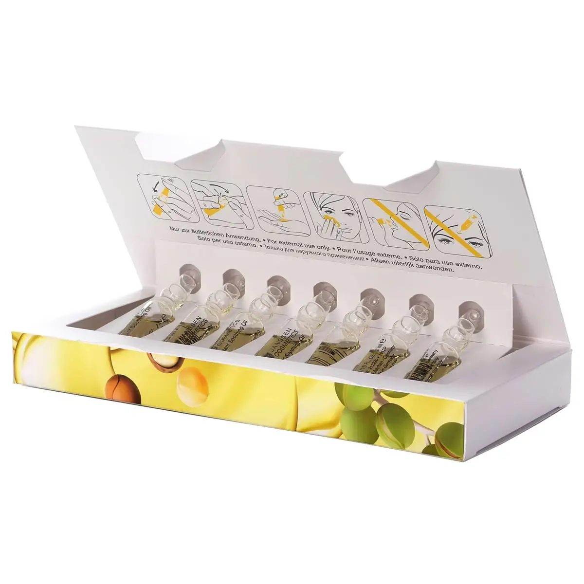 Мгновенно успокаивающее масло для чувствительной кожи / Instant Soothing Oil, Ampoules, Janssen Cosmetics (Янсен косметика), 7 х 2 мл Мгновенно успокаивающее масло для чувствительной кожи / Instant Soothing Oil, Ampoules, Janssen Cosmetics (Янсен косметика), 7 х 2 мл