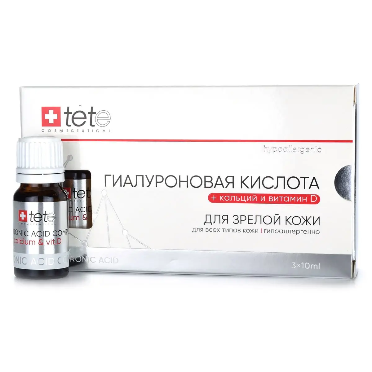 Гиалуроновая кислота + кальций и витамин D, 30 мл Tete Гиалуроновая кислота + кальций и витамин D, 30 мл Tete