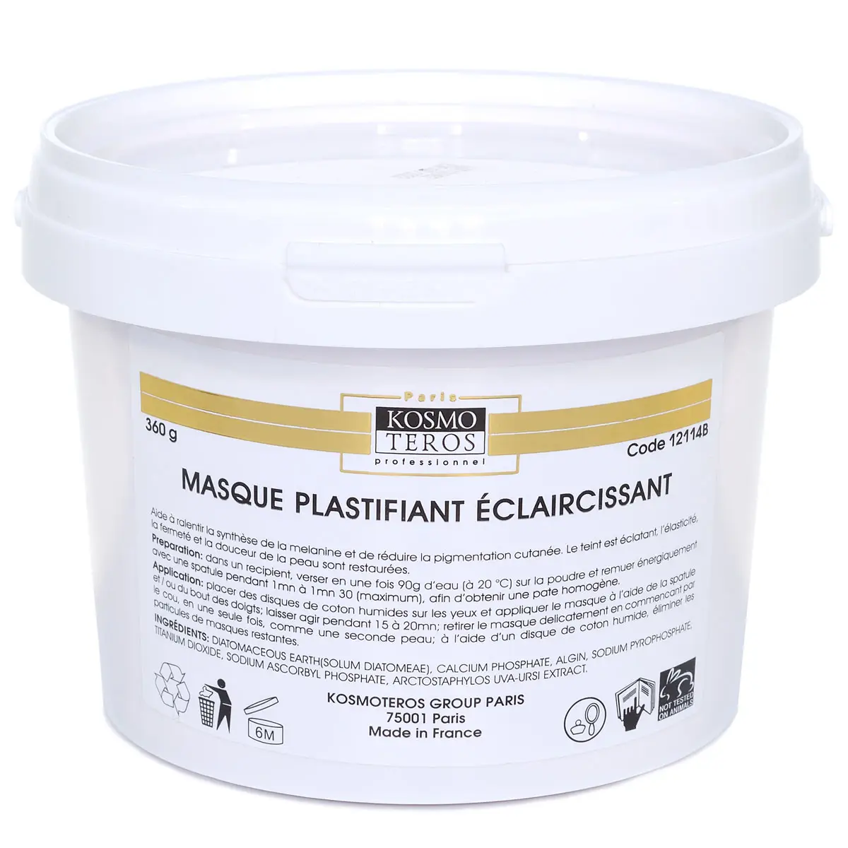 Моделирующая маска с отбеливающим эффектом / Masque Plastifiant Eclaircissant Uve Burse, Kosmoteros (Космотерос), 360 гр Моделирующая маска с отбеливающим эффектом / Masque Plastifiant Eclaircissant Uve Burse, Kosmoteros (Космотерос), 360 гр