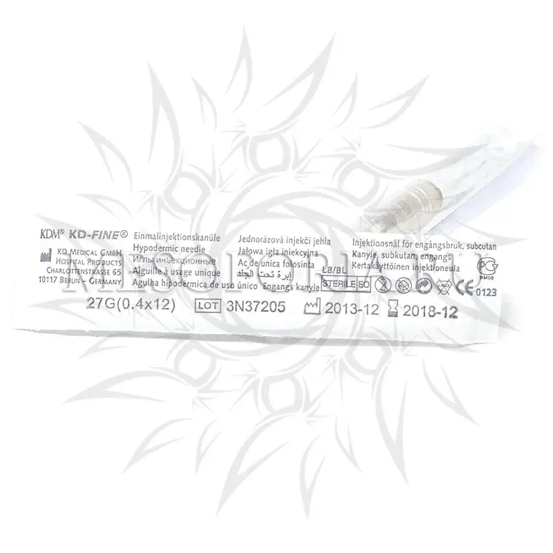 Игла одноразовая инъекционная стерильная 27G (0,4 х 12 мм), KDM, KD-Fine, 1 шт