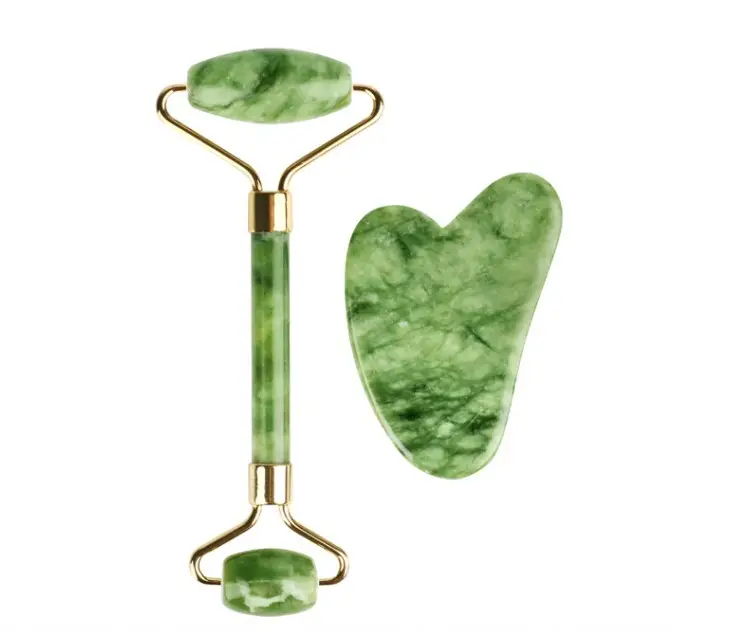 Набор нефритовый массажер-роллер для лица и кристалл для массажа Гуаша AMG331, Gezatone (Гезатон, Жезатон)