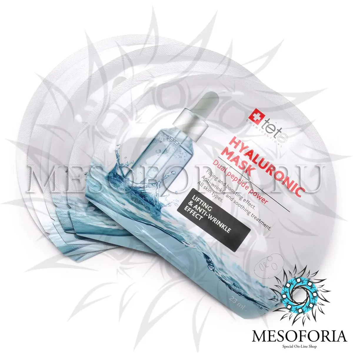 Тканевая маска с пептидами и экстрактом водорослей / Hyaluronic Mask Lifting And Anti-Wrinkle Effect, Tete Cosmeceutical - 6 шт