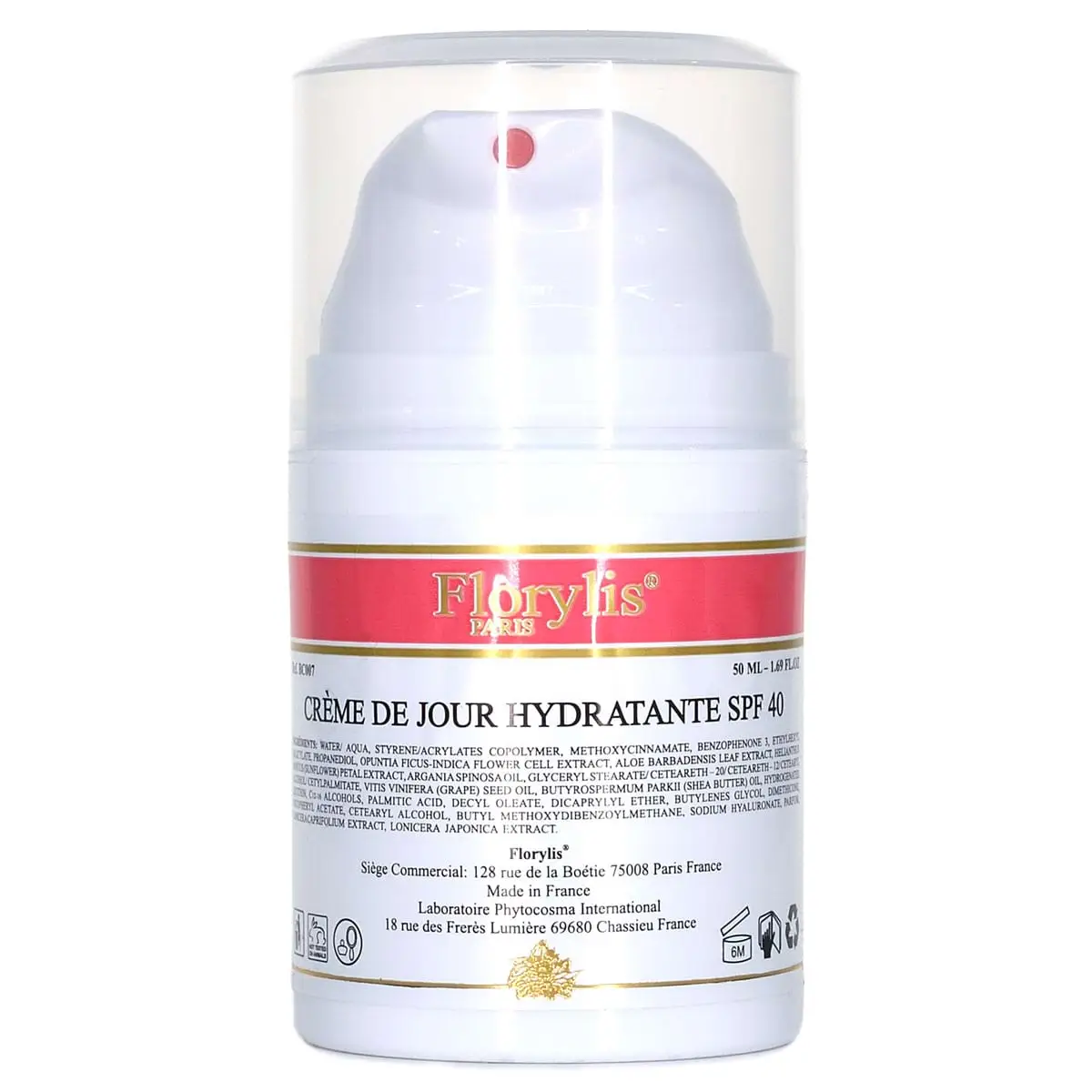 Увлажняющий крем с защитой СПФ 40 / Creme De Jour Hydratante SPF 40, Florylis (Флорилис) - 50 мл