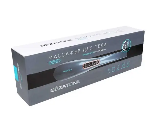 Беспроводной массажер для тела с 6-ю насадками AMG127, Gezatone (Гезатон, Жезатон)