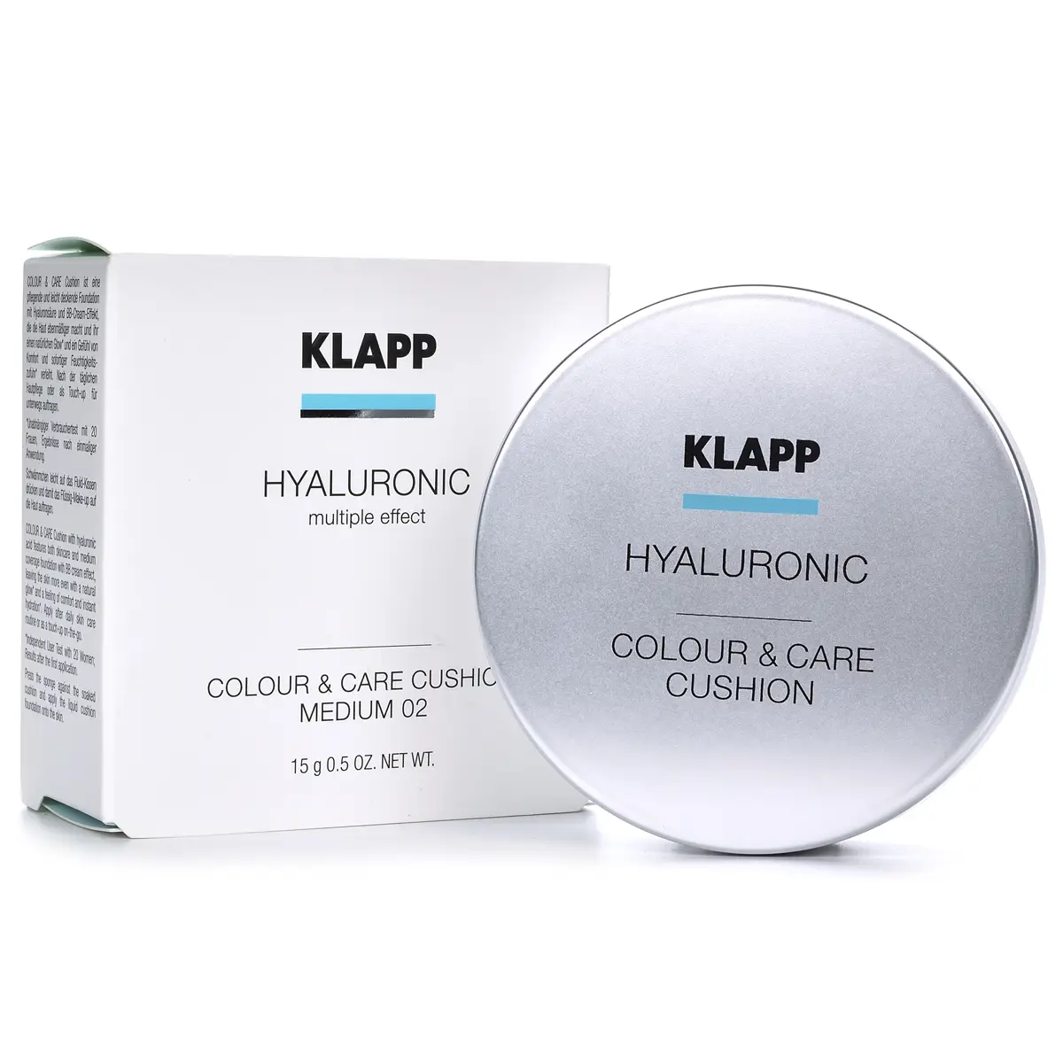Тональный увлажняющий кушон (тон средний) / Colour & Care Cushion Medium 02, Hyaluronic, Klapp (Клапп) - 15 гр