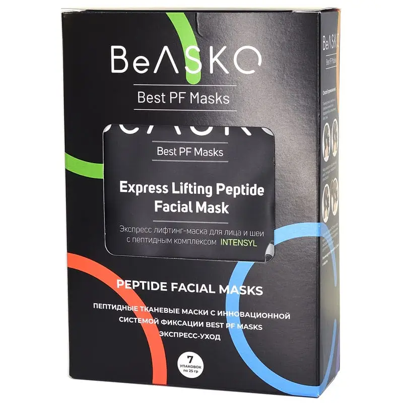 Экспресс лифтинг-маска для лица и шеи с пептидным комплексом INTENSYL / Express Lifting Peptide Facial Mask, Best PF Masks, BeASKO - 7*25 гр Экспресс лифтинг-маска для лица и шеи с пептидным комплексом INTENSYL / Express Lifting Peptide Facial Mask, Best PF Masks, BeASKO - 7*25 гр