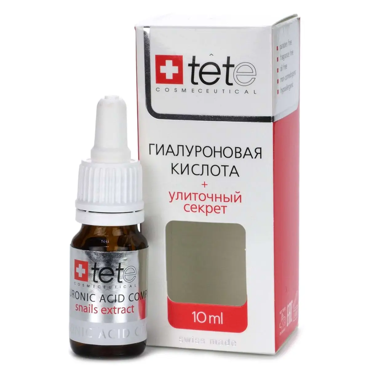 Гиалуроновая кислота + улиточный секрет Tete, 10 мл Гиалуроновая кислота + улиточный секрет Tete, 10 мл