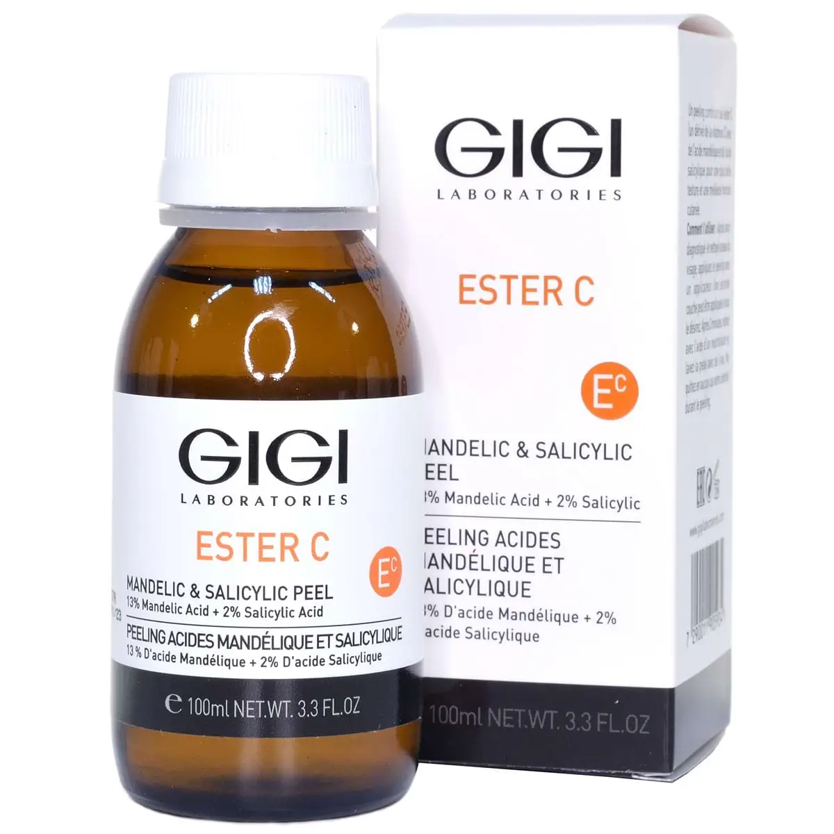 Пилинг-коктейль миндальный 13% + салициловый 2% / Mandelic & Salicylic Peel, Ester C, GiGi (Джи Джи) - 100 мл Пилинг-коктейль миндальный 13% + салициловый 2% / Mandelic & Salicylic Peel, Ester C, GiGi (Джи Джи) - 100 мл