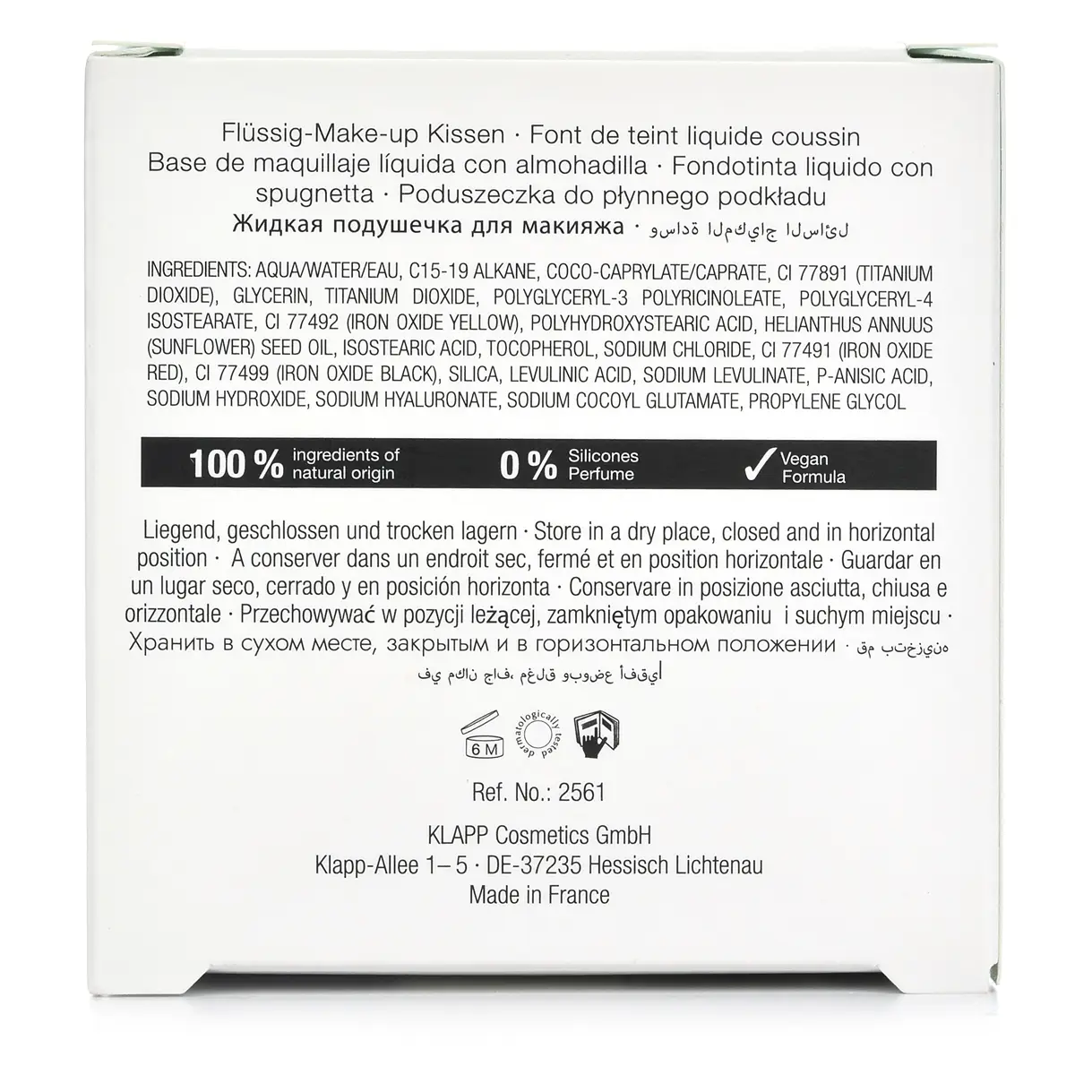 Тональный увлажняющий кушон (тон средний) / Colour & Care Cushion Medium 02, Hyaluronic, Klapp (Клапп) - 15 гр