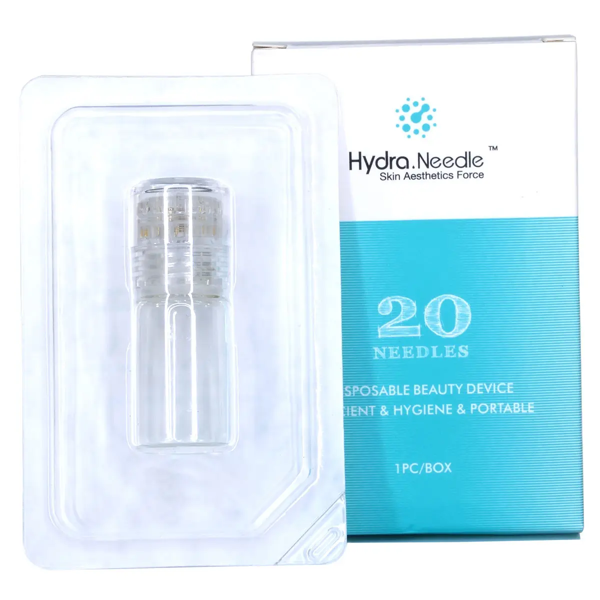 Мезороллер Hydra Roller с ёмкостью для мезококтейля с позолоченными микроиглами, 20 игл