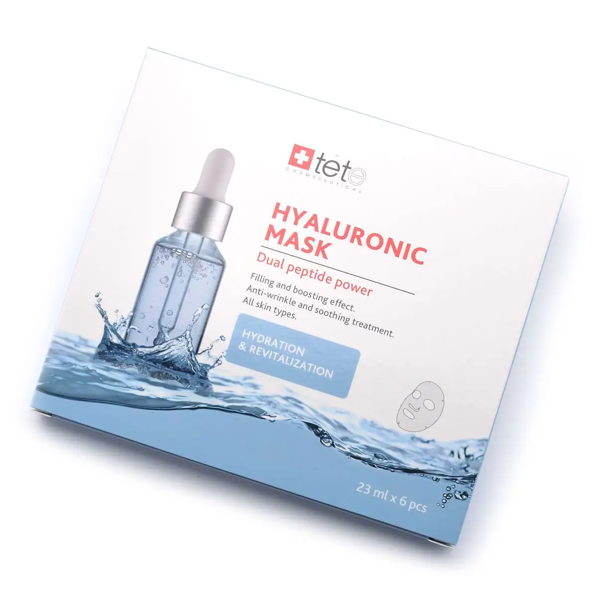Тканевая маска-биоревитализант / Hyaluronic Mask Hydration And Revitalization, Tete Cosmeceutical - 6 шт