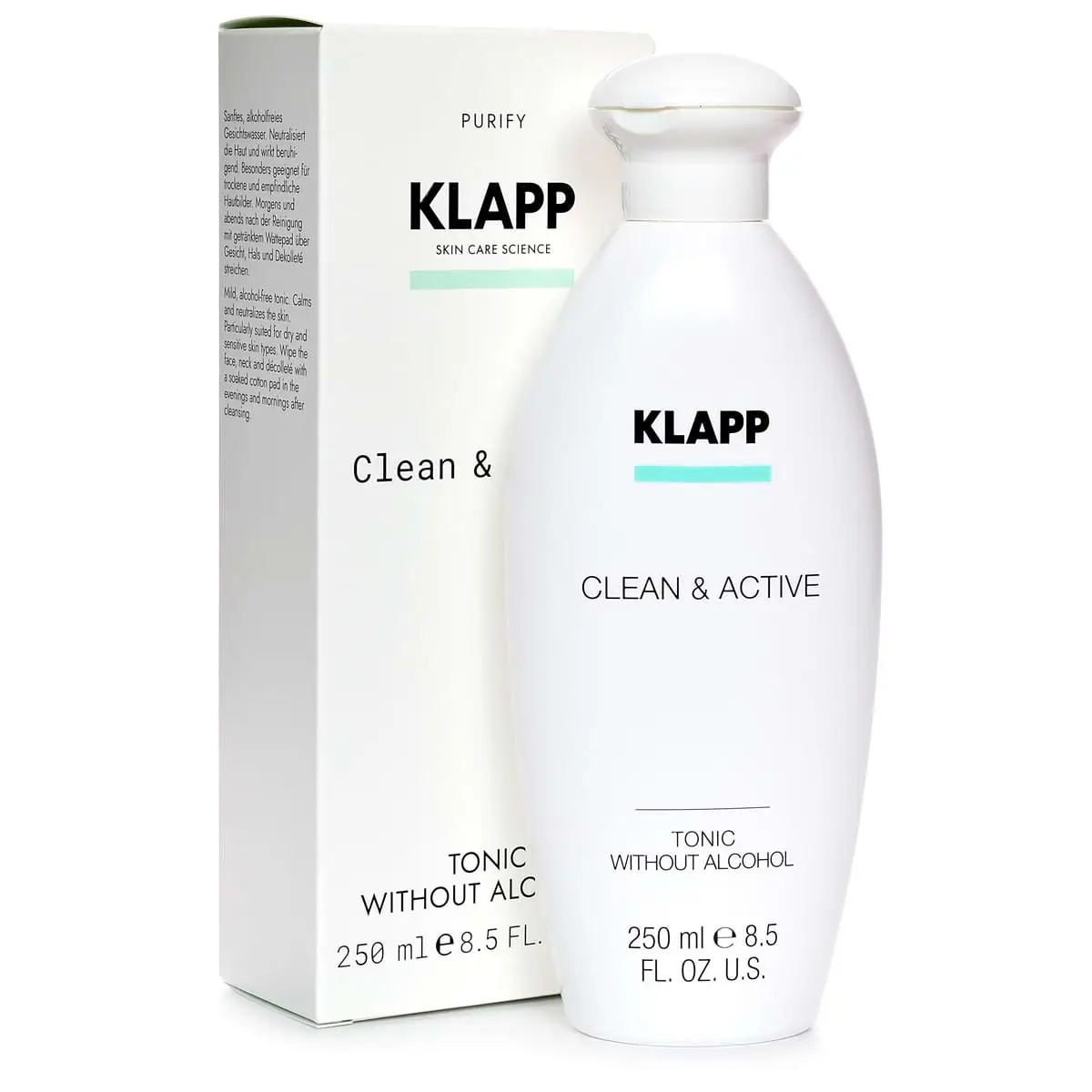 Очищающий тоник без спирта для лица / Tonic Without Alcohol, Clean & Active, Klapp (Клапп) - 250 мл