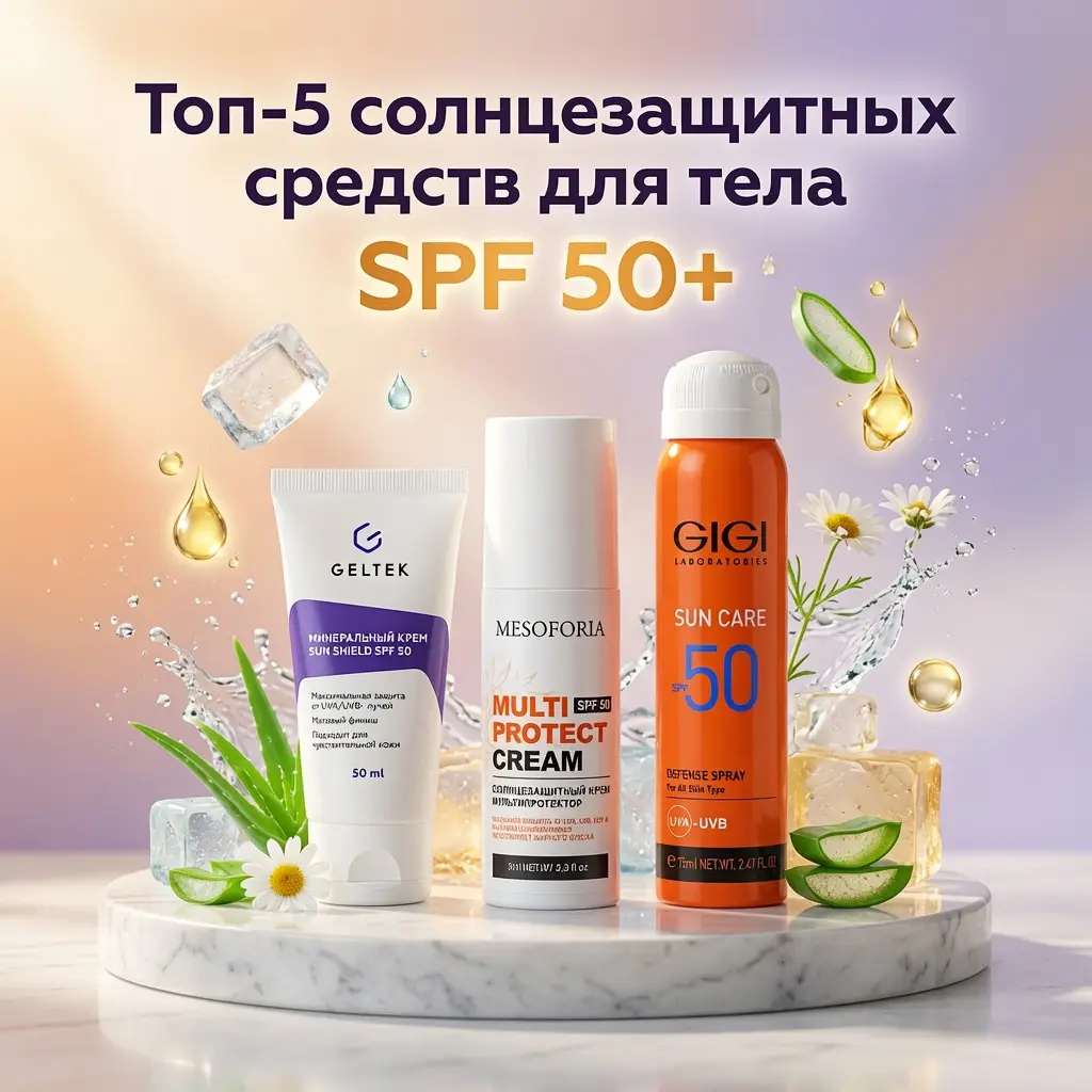 Топ-5 солнцезащитных средств для тела SPF 50+: защита и увлажнение