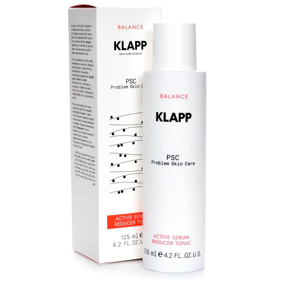 Активно-заживляющий концентрат / Active Sebum Reducer Tonic, Problem Skin Care PSC, Klapp (Клапп) - 125 мл