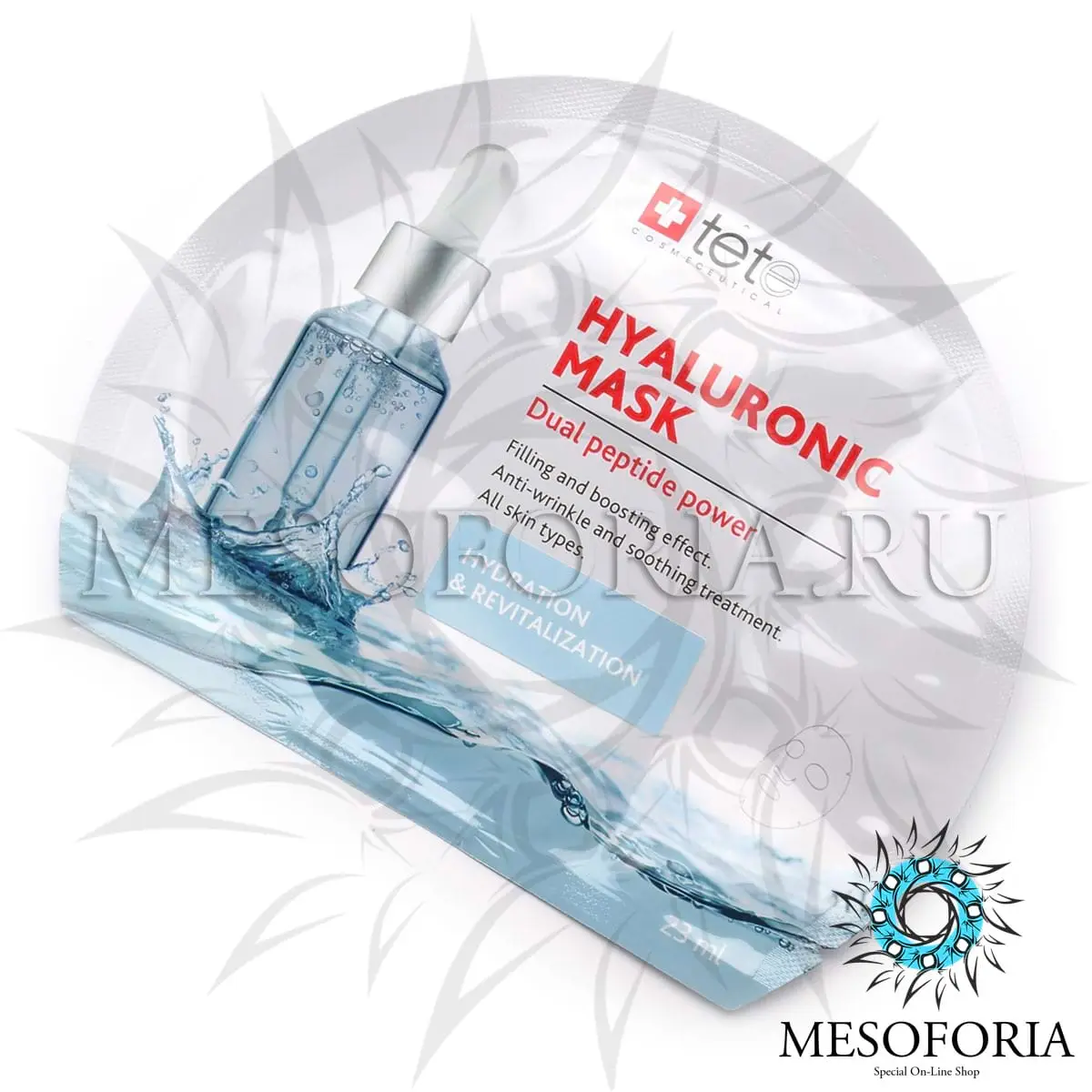 Тканевая маска-биоревитализант / Hyaluronic Mask Hydration And Revitalization, Tete Cosmeceutical - 6 шт