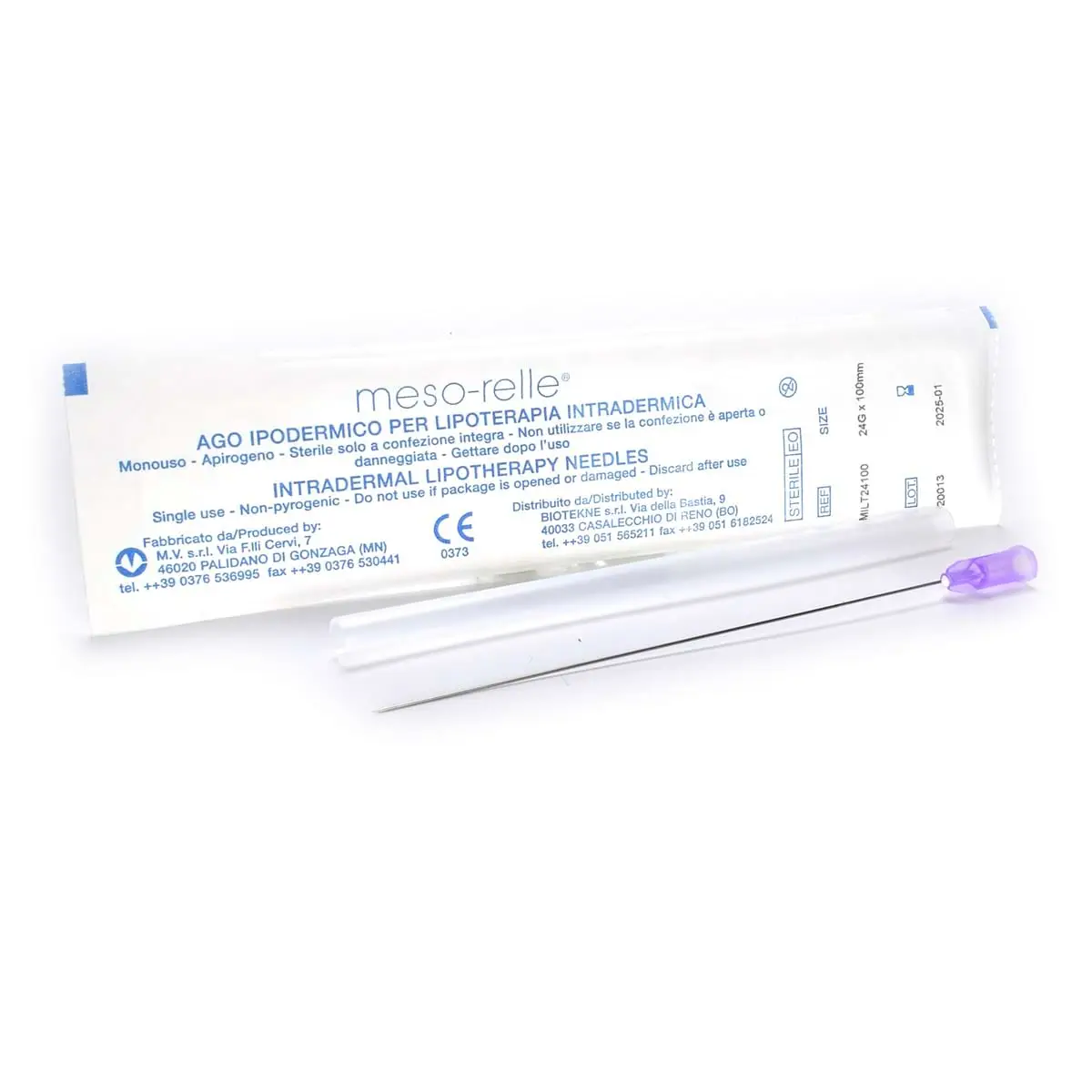 Иглы для мезотерапии и микроинъекций "Meso-relle" 24G (0,4 х 100 мм), 1 шт