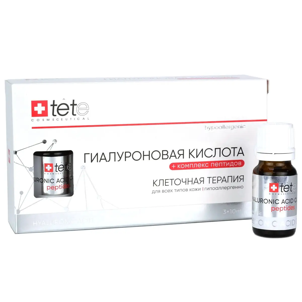 Гиалуроновая кислота + комплекс пептидов Tete, 30 мл Гиалуроновая кислота + комплекс пептидов Tete, 30 мл