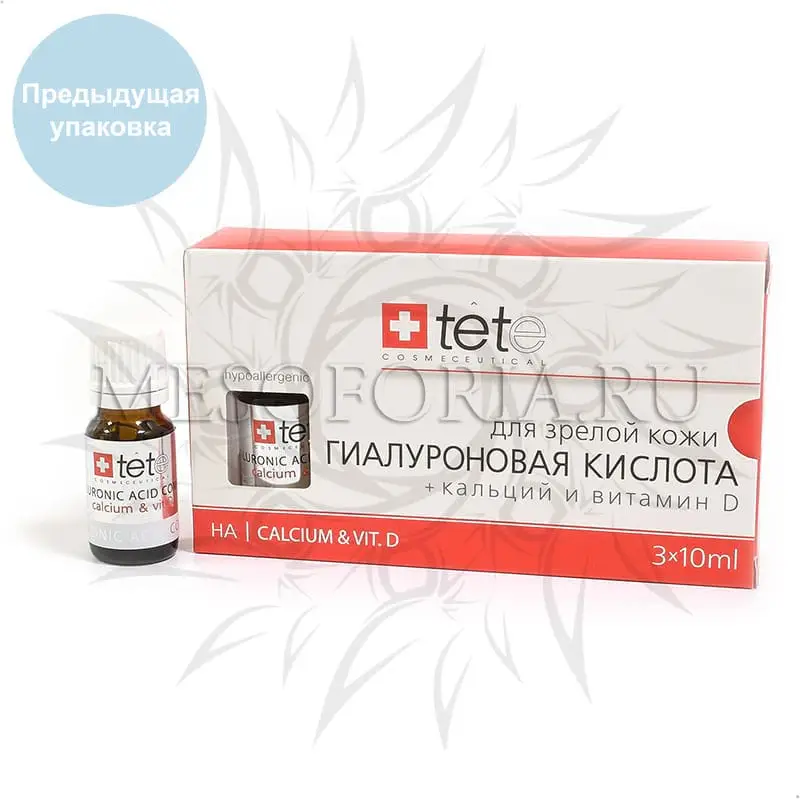 Гиалуроновая кислота + кальций и витамин D, 30 мл Tete Гиалуроновая кислота + кальций и витамин D, 30 мл Tete
