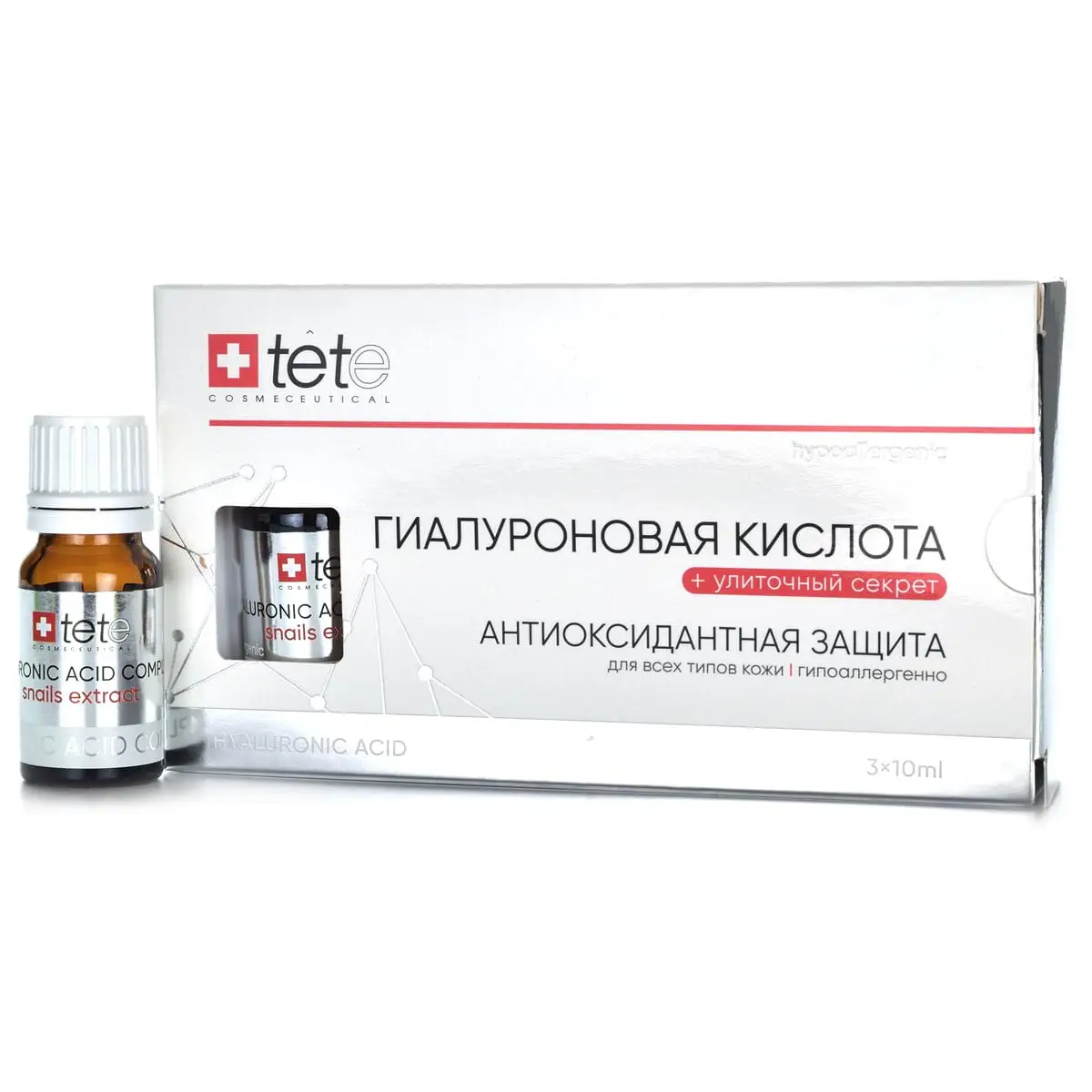 Гиалуроновая кислота + улиточный секрет Tete, 30 мл Гиалуроновая кислота + улиточный секрет Tete, 30 мл