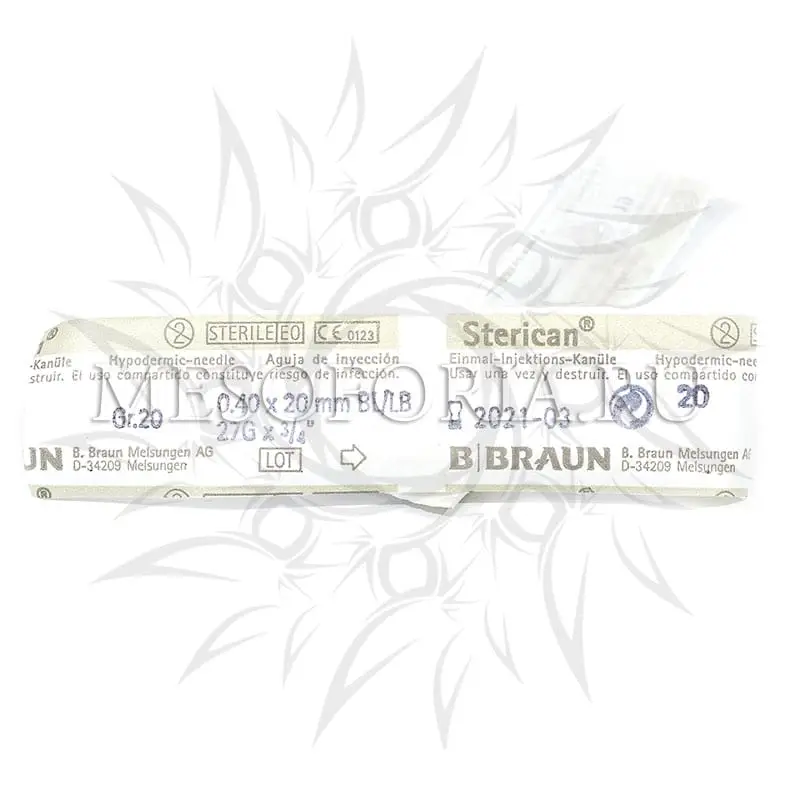 Игла одноразовая инъекционная стерильная 27G (0,40 x 20 мм), B.Braun Sterican, 1 шт