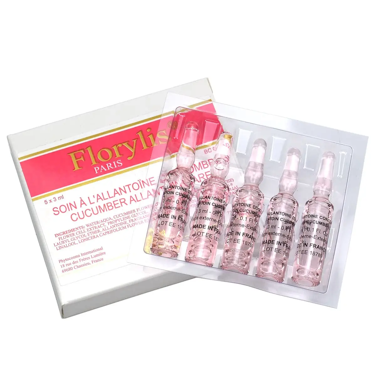 Концентрат с аллантоином и экстрактом огурца / Soin Allantoine Concombre, Florylis (Флорилис) - 5 x 3 мл