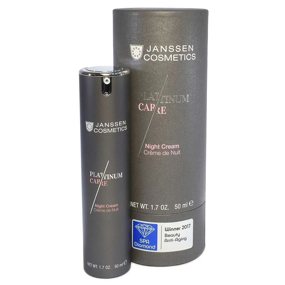 Реструктурирующий ночной крем с пептидами и коллоидной платиной / Night Cream, Platinum Care, Janssen Cosmetics (Янсен косметика), 50 мл