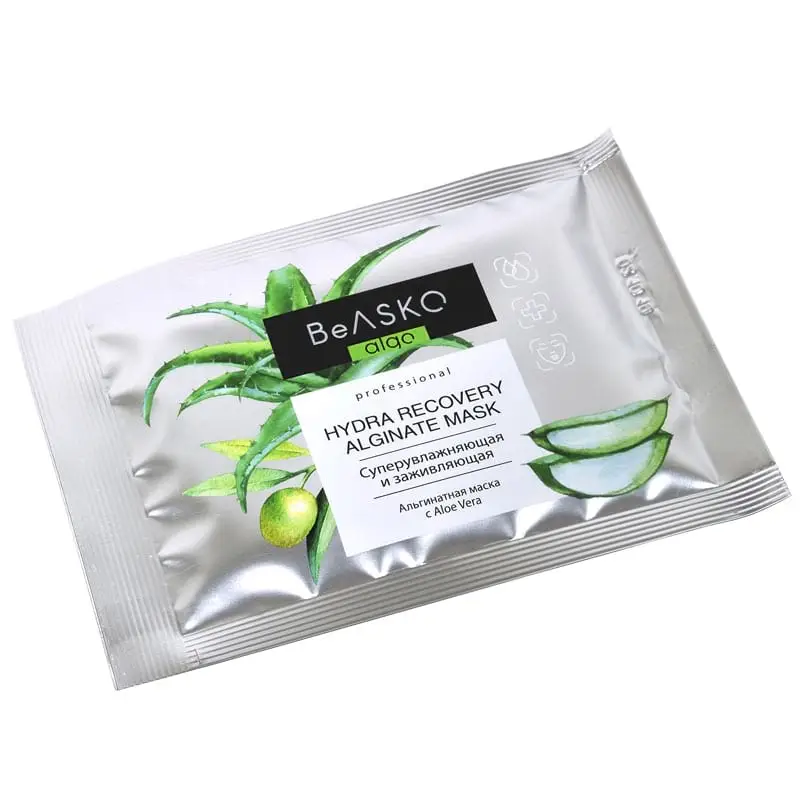 Альгинатная маска суперувлажняющая и заживляющая с Aloe Vera / Hydra Recovery Alginate Mask, BeASKO - 30 гр Альгинатная маска суперувлажняющая и заживляющая с Aloe Vera / Hydra Recovery Alginate Mask, BeASKO - 30 гр