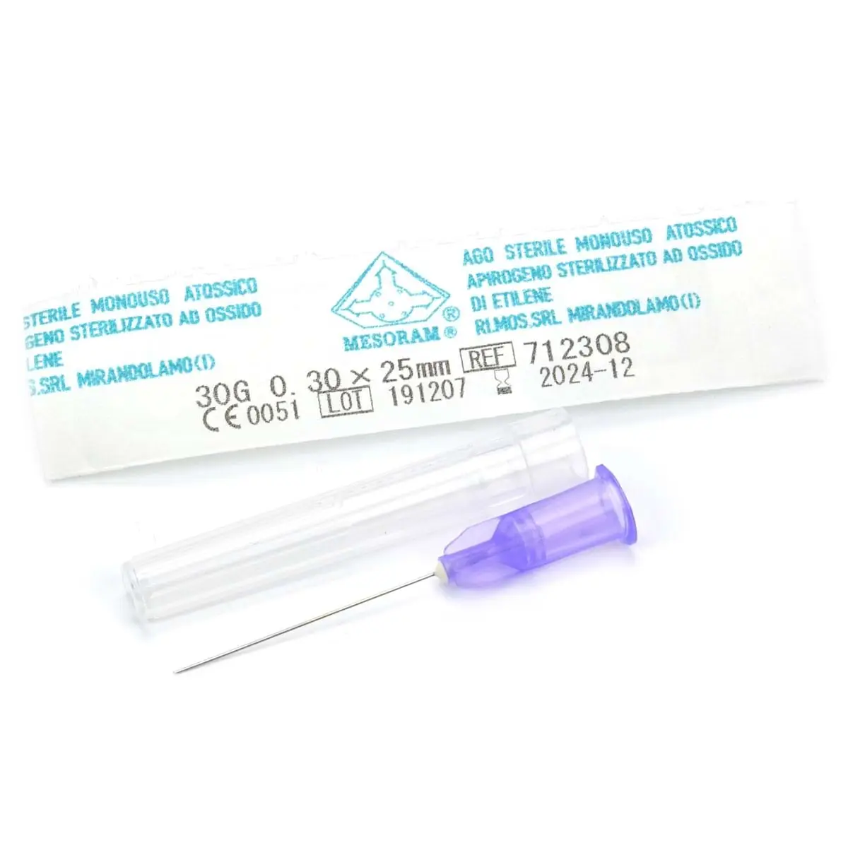 Иглы для мезотерапии и микроинъекций "Mesoram" AGO MESO LUER 30G 0,3 х 25 мм, 1 шт