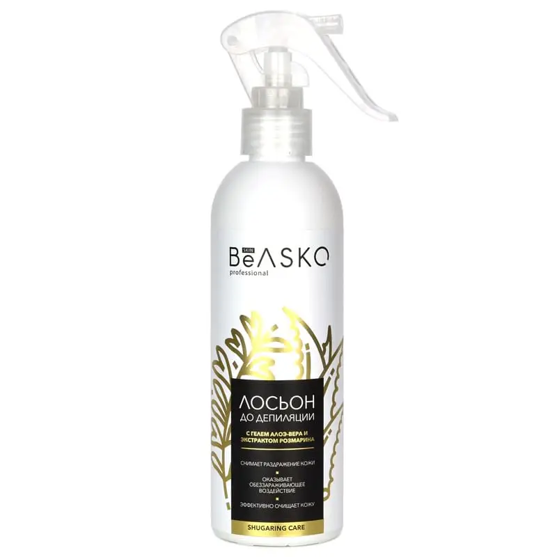 Лосьон до депиляции с гелем алоэ-вера и экстрактом розмарина Shugaring Care BeASKO Skin - 250 мл Лосьон до депиляции с гелем алоэ-вера и экстрактом розмарина Shugaring Care BeASKO Skin - 250 мл