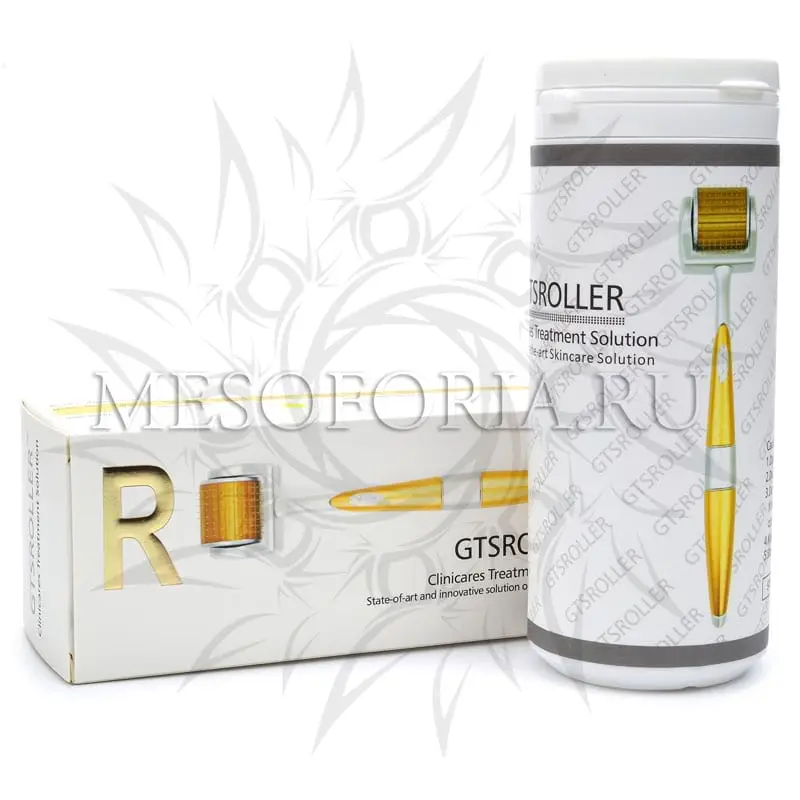 Мезороллер ZGTS  для лица и тела с титановыми позолоченными микроиглами, 192 иглы