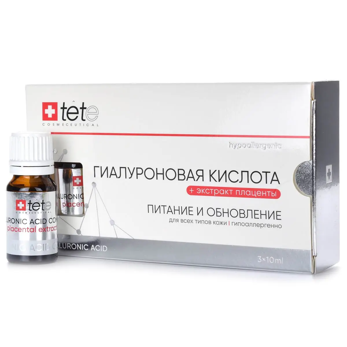 Гиалуроновая кислота + экстракт плаценты, 30 мл Tete Гиалуроновая кислота + экстракт плаценты, 30 мл Tete